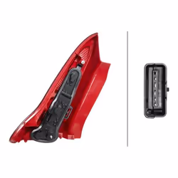 Feu arrière; HELLA; droit Partie supérieure P21/5W, P21W, PY21W 12 sans ampoules avec porte-lampe; pour CITROËN; 6351T6