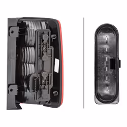 HELLA 2VP 354 043-011 Feu arrière gauche P21/4W, P21W, PY21W 12 avec ampoules avec porte-lampe VOLKSWAGEN: Caddy 3