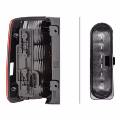 HELLA 2VP 354 043-021 Feu arrière droit P21/4W, P21W, PY21W 12 avec ampoules avec porte-lampe VOLKSWAGEN: Caddy 3