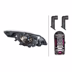 HELLA 1ZL 010 541-071 Phares gauche W5W, H7/H1/H1, PY21W DE, Halogène 12 transparent pour circulation à gauche FORD: MONDEO 4 Turnier, MONDEO 4