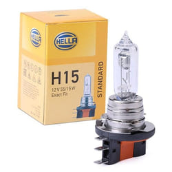 HELLA 8GJ 168 119-001 Ampoule, projecteur longue portée H15 12V 55/15W Halogène AUDI: A3 Sportback, A6 C6 Avant, A1 Sportback, VOLKSWAGEN: Golf 7