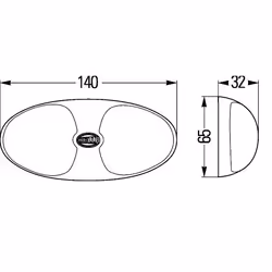HELLA 2JA 959 700-102 Eclairage intérieur 12 LED