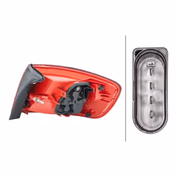 HELLA 2VA 354 542-011 Feu arrière gauche Partie extérieure LED, PY21W 12 avec ampoule AUDI: A6 C6 Avant, A6 C6 Allroad