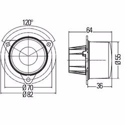 HELLA 2BA 011 172-021 Feu clignotant LED 12 limpide arrière
