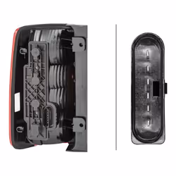 HELLA 2VP 354 999-021 Feu arrière droit P21/4W, P21W, PY21W 12 avec ampoules avec porte-lampe VOLKSWAGEN: Caddy 3