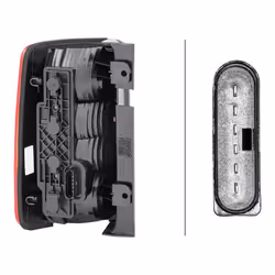 HELLA 2VP 354 999-041 Feu arrière droit P21/4W, P21W, PY21W 12 avec ampoules avec porte-lampe VOLKSWAGEN: Caddy 3