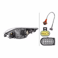 HELLA 1LL 354 807-081 Phares droit W5W, D1S/H1, PY21W, D1S, H1 pour circulation à gauche FORD: Focus 2, Focus 2 Kombi, FOCUS 2 Cabriolet