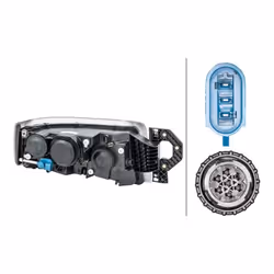 HELLA 1LL 011 899-431 Phares gauche H7/H1/H3, PY21W, W5W, H7, H3, H1 Halogène 24 pour circulation à gauche RENAULT TRUCKS: Premium 2