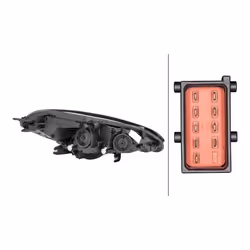 HELLA 1LF 011 830-071 Phares gauche H7/H7, PSY24W, LED LED, Halogène, FF pour circulation à gauche OPEL: Corsa E 3/5 portes