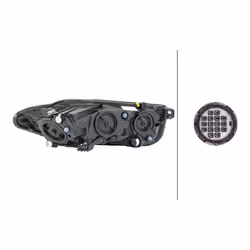HELLA 1LH 011 811-131 Phares gauche H7, LED, PSY24W, H15 Halogène, LED, FF pour circulation à gauche