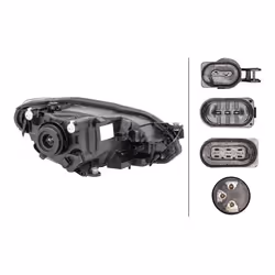 HELLA 1LL 012 644-031 Phares gauche H4, PY21W FF, Halogène 12 pour circulation à gauche VOLKSWAGEN: up! 3/5 portes, load up! Van