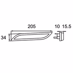 HELLA 2PS 013 305-261 Feu de position LED droit 12, 24 Montage en saillie, vissé