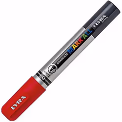 Lyra Graduate Mark All, Rouge, Pointe ogive, Rouge, Argent, Plastique, Moyen, 2 mm