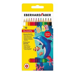 Eberhard Faber 516012 crayon de couleur Noir, Bleu, Marron, Vert, Cyan clair, Vert clair, Orange, Rouge, Rose, Violet, Blanc, Jaune 12 pièce(s)
