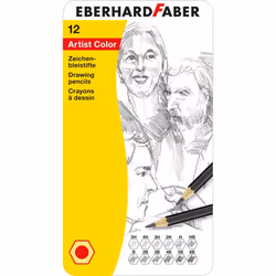 Eberhard Faber Artist Color, 6B, Noir, Triangulaire, Art, Dessin graphique, Loisir, Bureau, École, Technical drawing, 12 pièc ...
