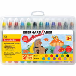Eberhard Faber Gel Crayons Basic &amp; Metallic, 12 pièce(s), Métallique, Multicolore, Rond, Gel, 3 an(s), Garçon/Fille