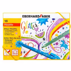 Eberhard Faber Fasermaler Glitter, 16 couleurs, Noir, Bleu, Or, Vert, Orange, Rose, Rouge, Jaune, 3 mm, Multicolore, Adultes ...