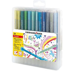 Eberhard Faber Fasermaler Glitter stylo-feutre Noir, Bleu, Marron, Cyan, Or, Vert, Cyan clair, Vert clair, Rose clair, Lilas, Orange, Rose, Violet, Rouge, Rose, Argent, Violet, Jaune 24 pièce(s)