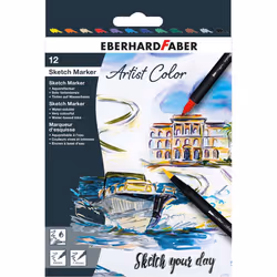 Eberhard Faber 558212, 12 pièce(s), Multicolore, Multicolore, 0,8 mm, 1 cm, Encre à base d'eau