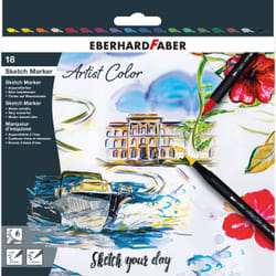 Eberhard Faber 558218 marqueur 18 pièce(s) Pointe fine Noir, Bleu, Marron, Vert, Gris, Orange, Rose, Rouge, Violet, Jaune