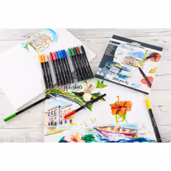 Eberhard Faber 558218 marqueur 18 pièce(s) Pointe fine Noir, Bleu, Marron, Vert, Gris, Orange, Rose, Rouge, Violet, Jaune