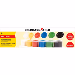 Eberhard Faber EFA Color, Noir, Bleu, Vert, Rouge, Blanc, Jaune, Gouache, Liquide, 25 ml, 6 pièce(s)
