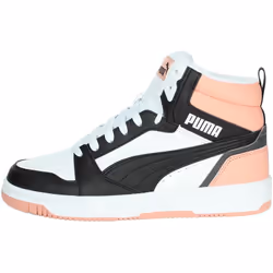 Puma Rebound V6 Mid Jr Chaussures pour Fille Blanc 393831-07