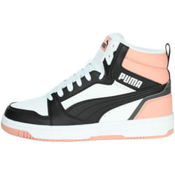 Puma Rebound V6 Mid Jr Chaussures pour Fille Blanc 393831-07