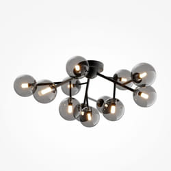 Maytoni - Dallas Plafonnier globe moderne à 12 lumières noir mat, abat-jour noir, G9