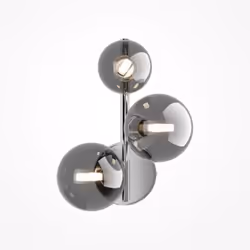 Maytoni Dallas Applique murale moderne à 3 lumières Chrome, abat-jour fumé, G9 | Fini : Chromé | Matériel : Métal | Indice de ...