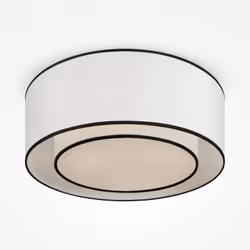 Maytoni Bergamo Plafonnier cylindrique moderne à 3 lumières, abat-jour blanc, blanc et noir, E27 | Finition : Blanc | Matérie ...