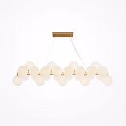 Maytoni Dallas Plafonnier suspendu moderne à 25 lumières doré, abat-jour blanc mat, G9 | Finition : Or | Matériel : Métal | I ...