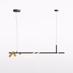 Maytoni Tau Plafonnier Bar Moderne Noir, Or LED Intégrée 3000K | Finition : Noir, Or | Matériau : aluminium | Indice de prote ...