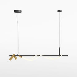 Maytoni - Tau Plafonnier Bar Moderne Noir, Or led Intégrée 3000K