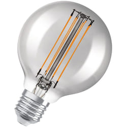 Ampoule led Dimmable Osram dition vintage, 42 Watts Remplacement, E27, G80, 1800 Kelvin, lumière confortable chaude, verre transparent, pack unique
