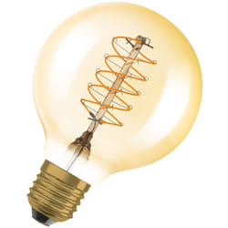 Ampoule led Dimmable Osram, édition vintage, 48 Watts Remplacement, E27, G80, 2200 Kelvin, lumière confortable chaude, verre transparent, pack unique