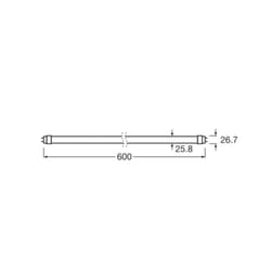 Osram Tube LED T8 Fluora (EM/Direct 230V) Standard Output 6.6W 450lm - 825 Blanc Très Chaud 60cm - Équivalent 18W