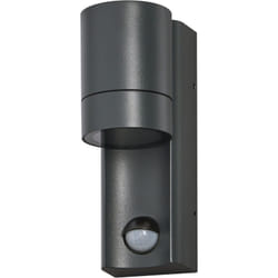 Endura classic isidor w s Applique extérieure, GU10, gris foncé, aluminium, installation facile, éclairage indirect, IP65, capteur de lumière,