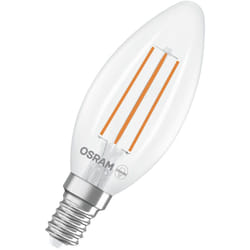 OSRAM LED Superstar Classic B 40 en forme de mini bougie classique, corps en verre transparent, 2,2 W, 470 lm,E14, lumière blanc chaud de 2700 K, EEK