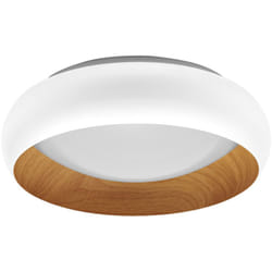 Ledvance - orbis Livia led avec anneau métallique, décor blanc/bois, 16W, 750lm, 3000K, 300mm, blanc chaud convivial 830, dimmabsur 3 niveaux par