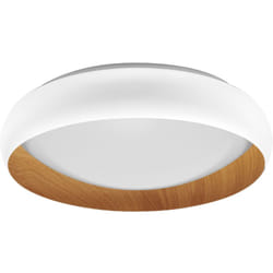 Ledvance - orbis Livia led avec anneau en métal, décor blanc/bois, 24W, 1200lm, 3000K, 430mm, 830 blanc chaud convivial, dimmabsur 3 niveaux par