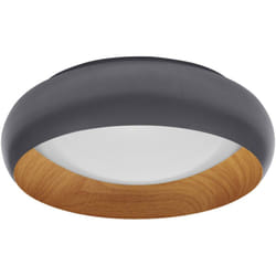Ledvance - orbis Livia led avec anneau en métal, décor gris/bois, 16W, 750lm, 3000K, 300mm, blanc chaud convivial 830, dimmabsur 3 niveaux par clic,