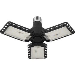 Plafonnier Highbay Blade en plastique noir, avec lames lumineuses réglables, offre 17 w ou 1700 lm en blanc neutre avec 4000 k, filetage E27,