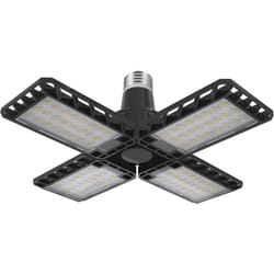 Plafonnier Highbay Blade en plastique noir, avec lames lumineuses réglables, offre 23 w ou 2350 lm en blanc neutre avec 4000 k, filetage E27,