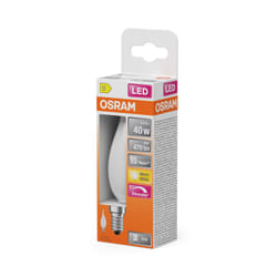 Osram Lampe Led Superstar Classic Ba40 Windgust Filament Dimmable, Blanc Chaud 2700 K, 3,4 W, E14, Dépolie, 470 Lm, 15 000 H, Pour Lustres Et Appliques Murales