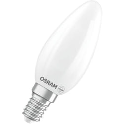 Lampe LED OSRAM Superstar B40 à filament en forme de bougie, intensité variable, blanc chaud 2 700 K, 3,4 W, E14, dépolie, 470 lm, 15 000 h, pour