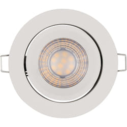 Set de spots encastrés gradables via interrupteur mural, blanc en aluminium, avec module led et driver intégrés, protection IP20 pour l'intérieur