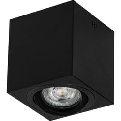 Spot de plafond Spot Surface Square, noir, avec culot GU10, peut être équipé d'une lampe normale ou intelligente, angle de faisceau flexible,