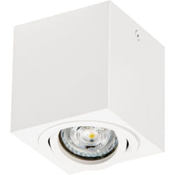 Spot de plafond Spot Surface Square, blanc, avec culot GU10, peut être équipé d'une lampe normale ou intelligente, angle de faisceau flexible,