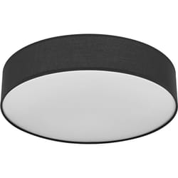 Plafonnier orbis paris 400mm, noir, culot 2xE27, peut être équipé d'une ampoule connectée, de haute qualité, design moderne, avec abat-jour en tissu,